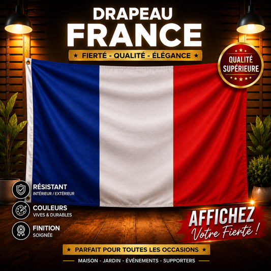 Grand Drapeau Français 90x150cm